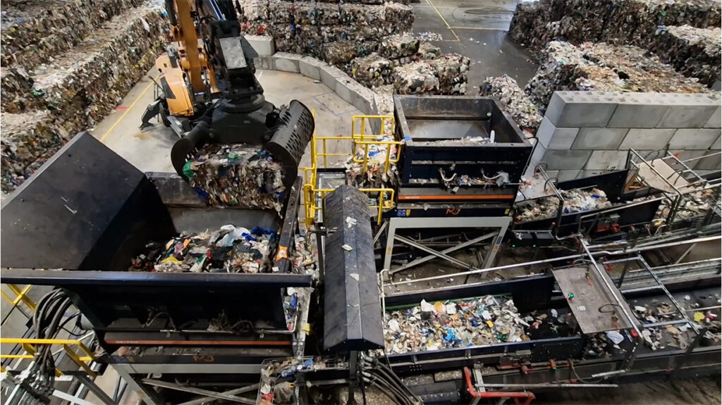 Shredding plastic waste at Resource Denmark